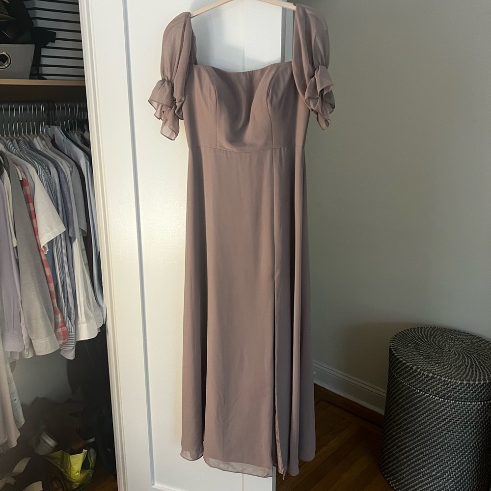 Mauve chiffon revelry custom bridesmaid dress